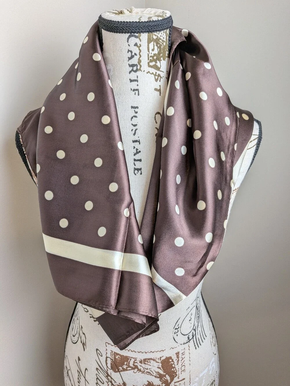 4pc Square Satin Polka Dot Scarf 35